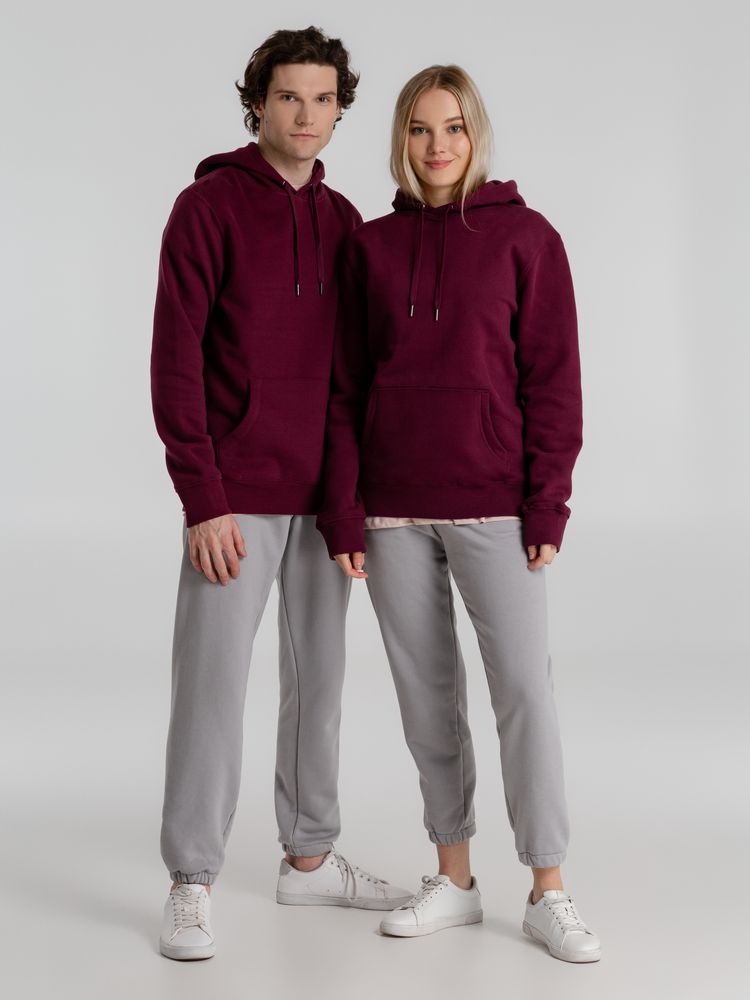 Толстовка с капюшоном унисекс King, бордовая-7