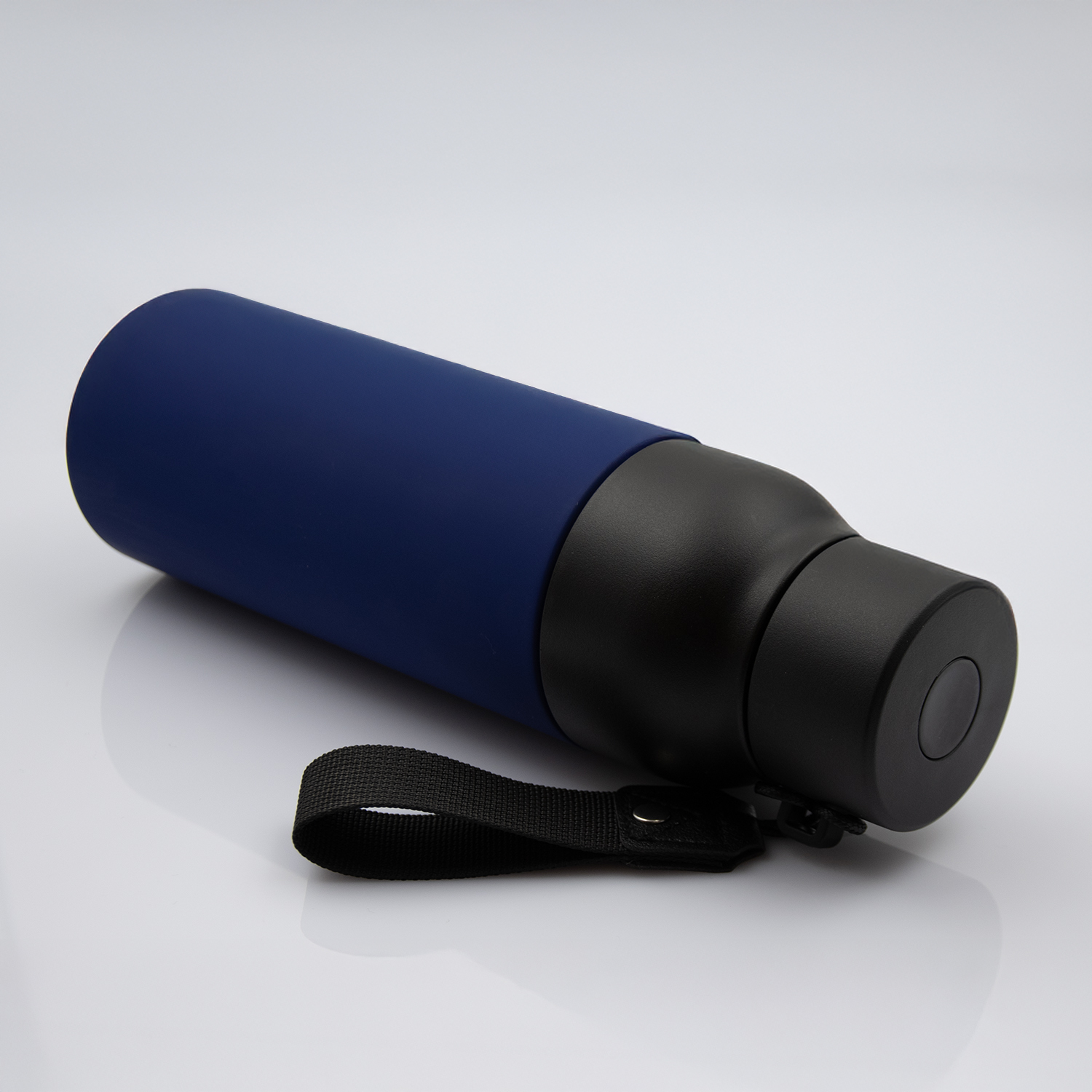 Термобутылка Button Black (черный с синим)-6