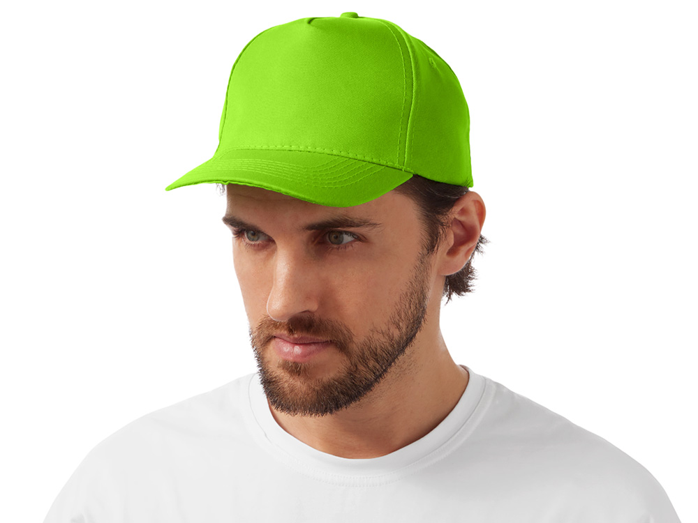 Бейсболка Poly 5-ти панельная 120 гр, зеленое яблоко-1