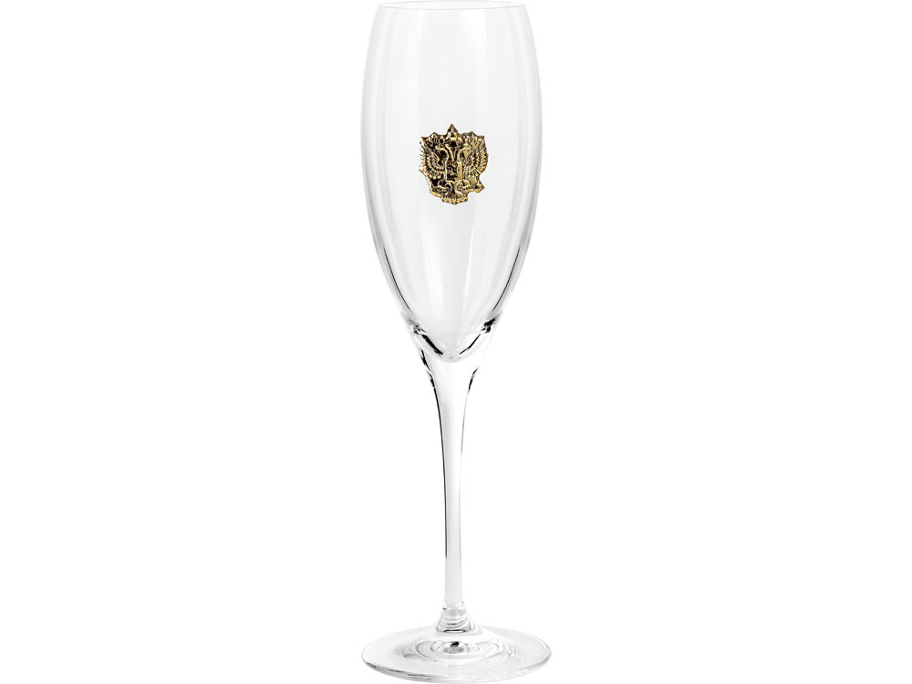 Набор бокалов для шампанского За Россию Chinelli в деревянной коробке-1