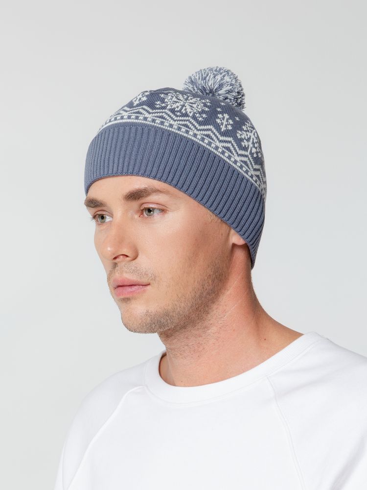 Шапка Elnik, серая с молочно-белым-4