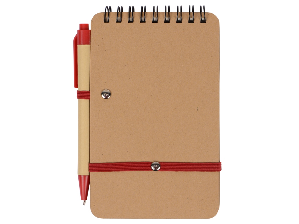 Набор канцелярский с блокнотом и ручкой Masai, 70 л. нелинованных, красный-5