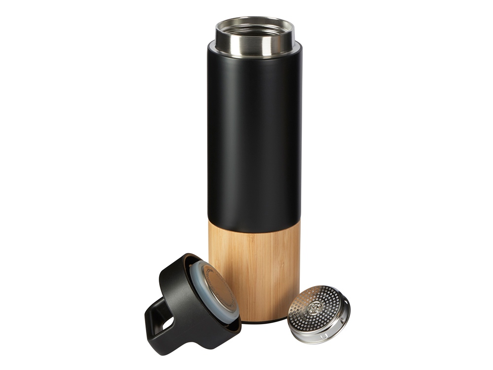 Вакуумный термос с ручкой Hedge, 550 мл, черный-1