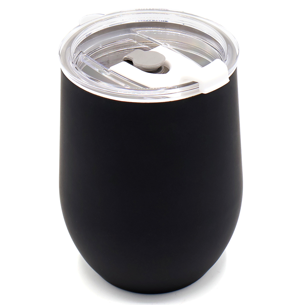 Термокружка с двойной стенкой SOFTO To Go софт-тач, Черный/Белый-0