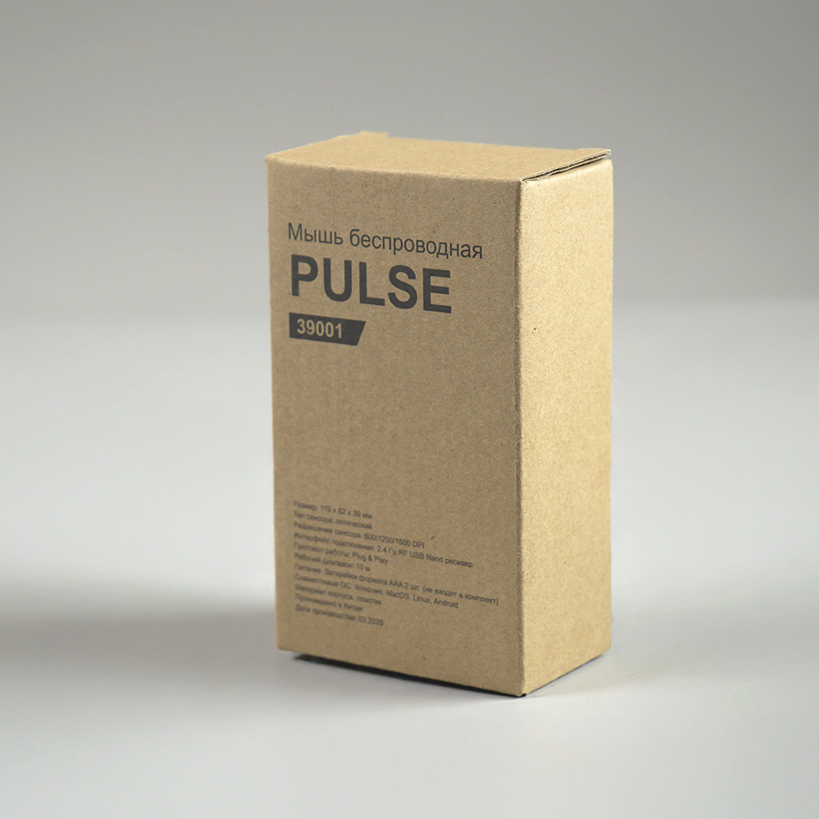 Мышь беспроводная PULSE, белая, пластик, белый-2