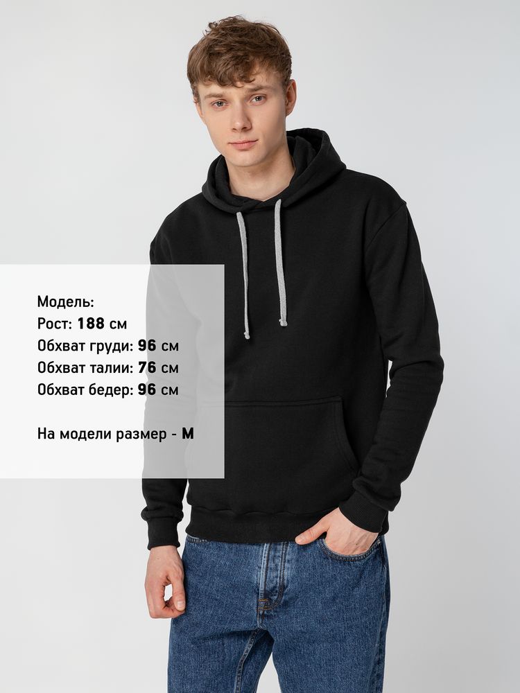 Толстовка с капюшоном Unit Kirenga Heavy, черная-4