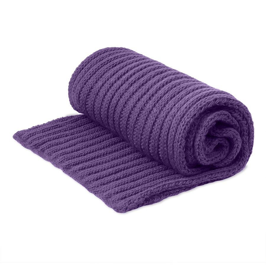 Шарф вязаный НАСВЯЗИ© шерсть/акрил, фиолетовый-0