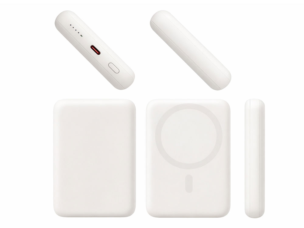 Магнитный внешний беспроводной аккумулятор Polarix, QC/PD, 10000 мАч, слоновая кость-4