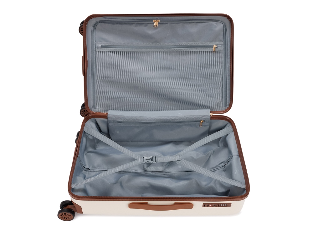 Чемодан BUGATTI Amelia, бежевый, поликарбонат / АБС-пластик, 42х24х67 см, 55 л-1