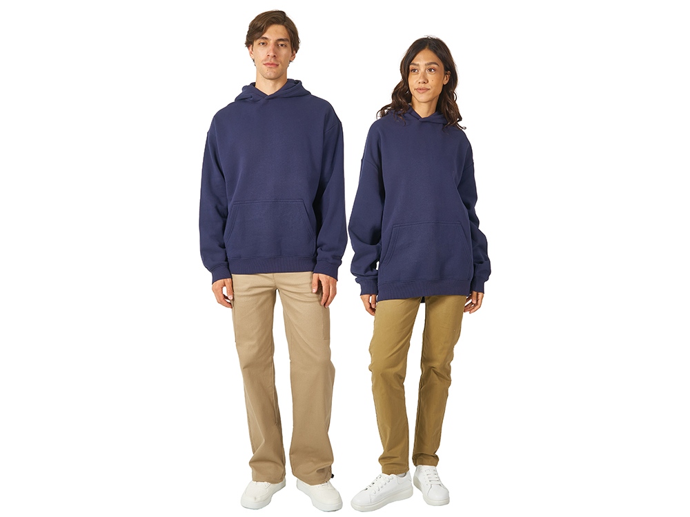 Толстовка с капюшоном оверсайз Berlin унисекс, темно-синий-5
