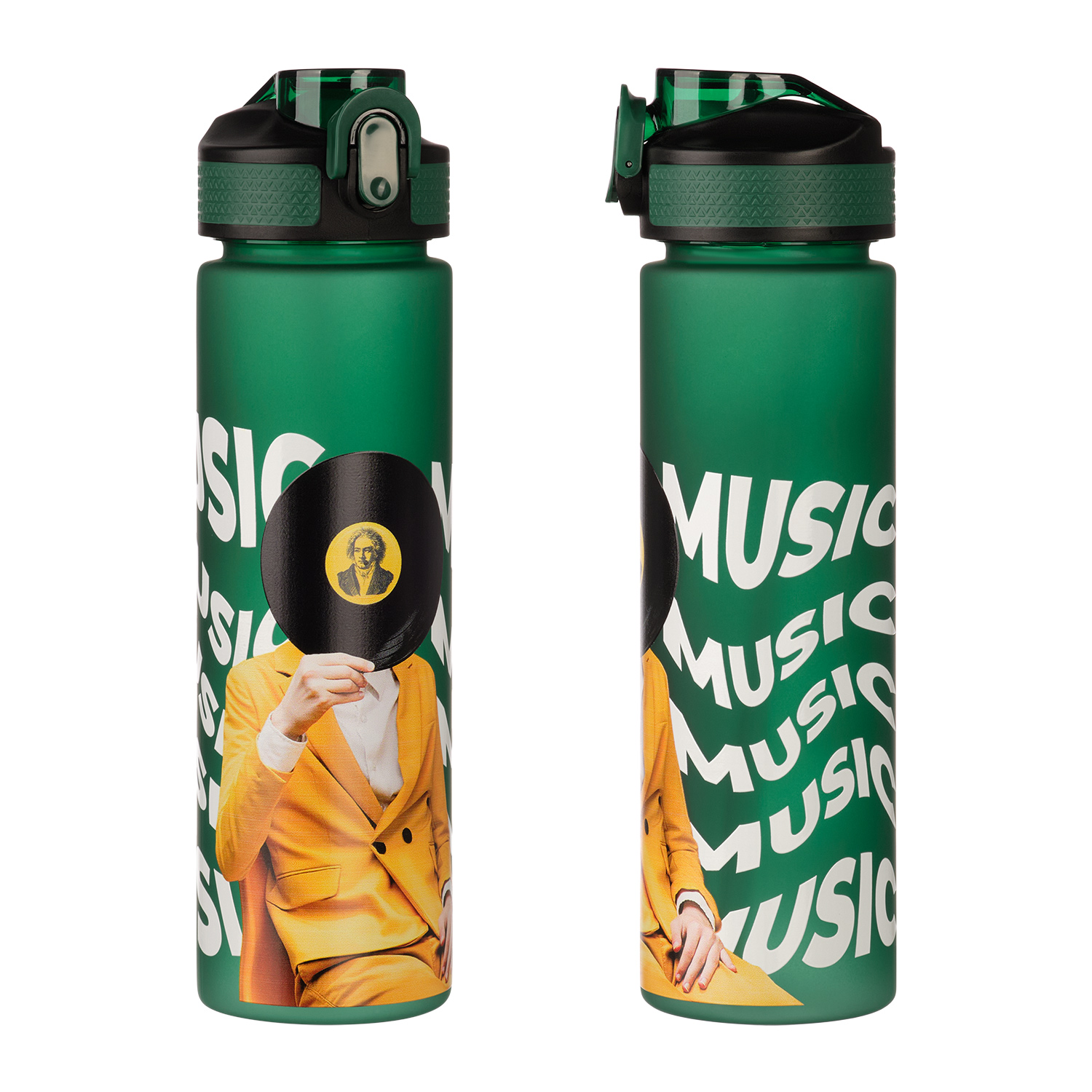 Бутылка для воды Флип (Flip), темно-зеленая-13