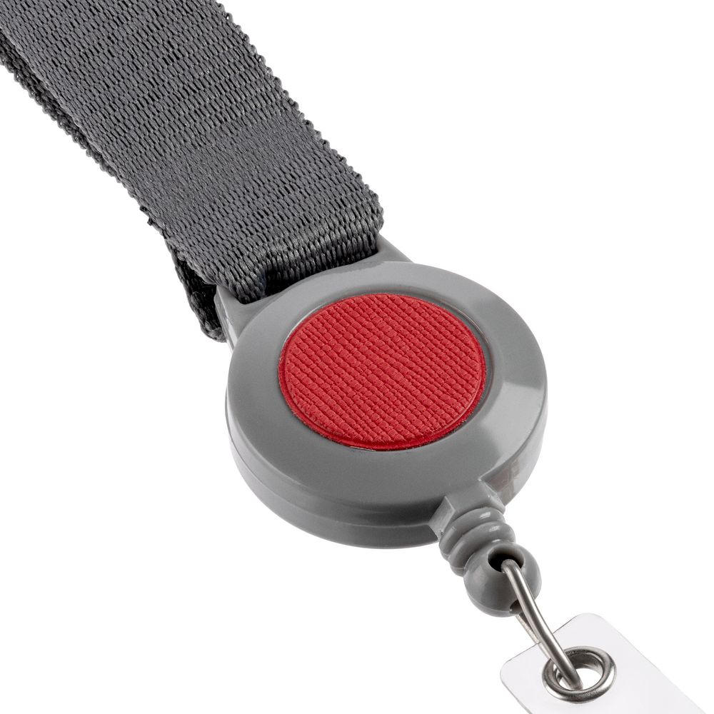 Чехол для карточки с лентой и ретрактором Devon, красный-2