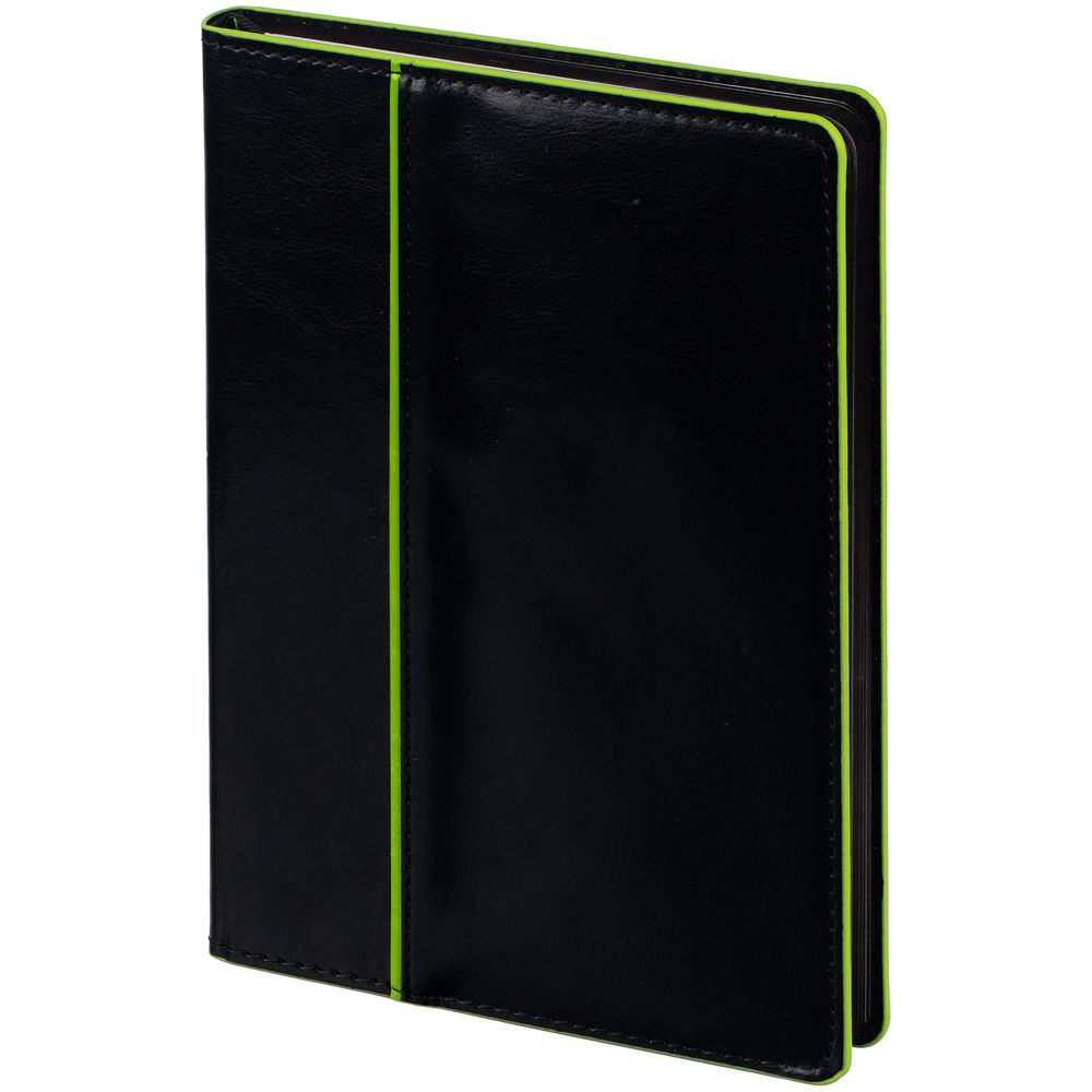 Ежедневник Alanis, недатированный, черный с зеленым-0