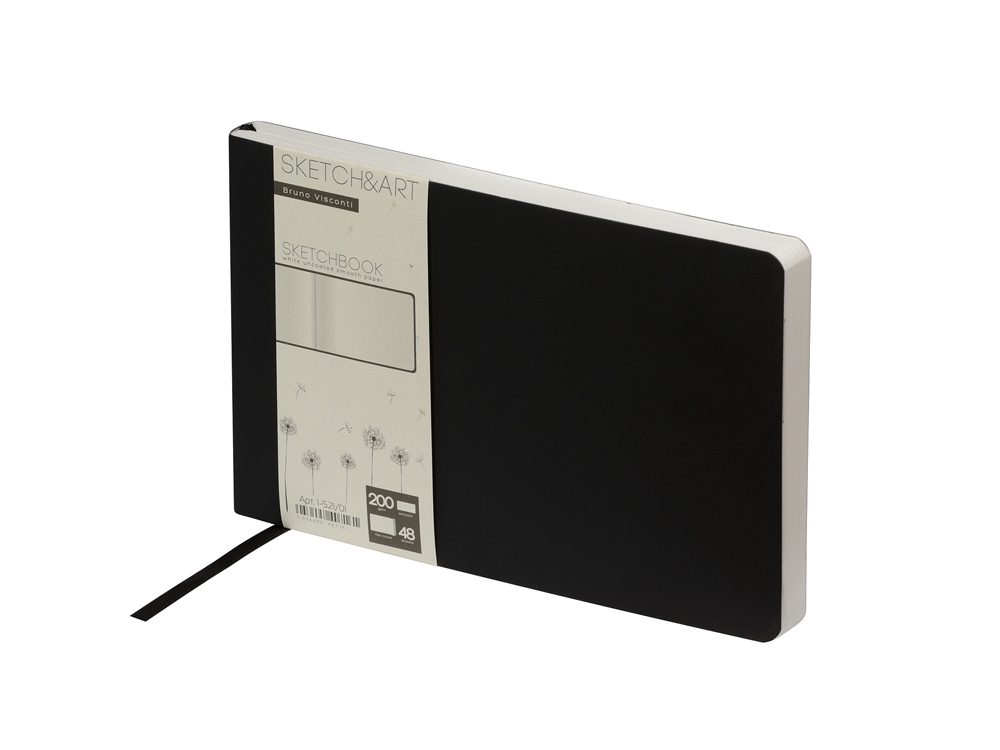 Скетчбук Sketch & Art в мягком переплете 210х140 мм, 48 л. белой бумаги 200 гр., черный-0