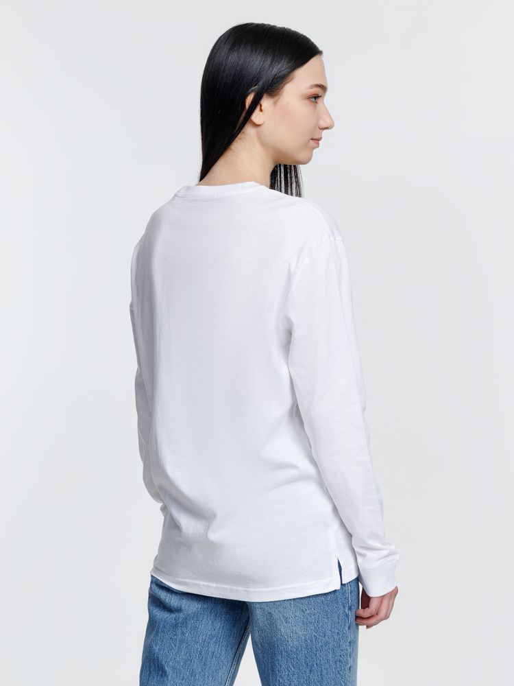 Футболка унисекс с длинным рукавом Pioneer LSL, белая-4