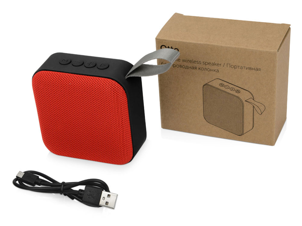 Портативная колонка Otto, красный/черный-5