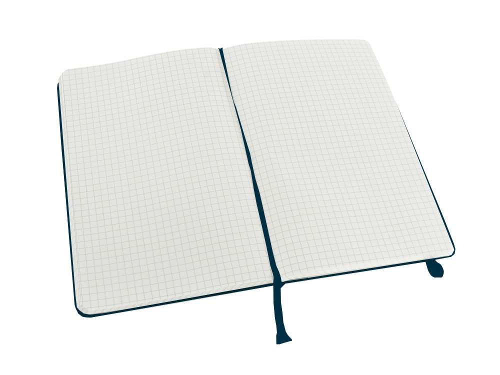 Записная книжка Moleskine Classic (в клетку) в твердой обложке, Large (13х21см), голубой сапфир-2