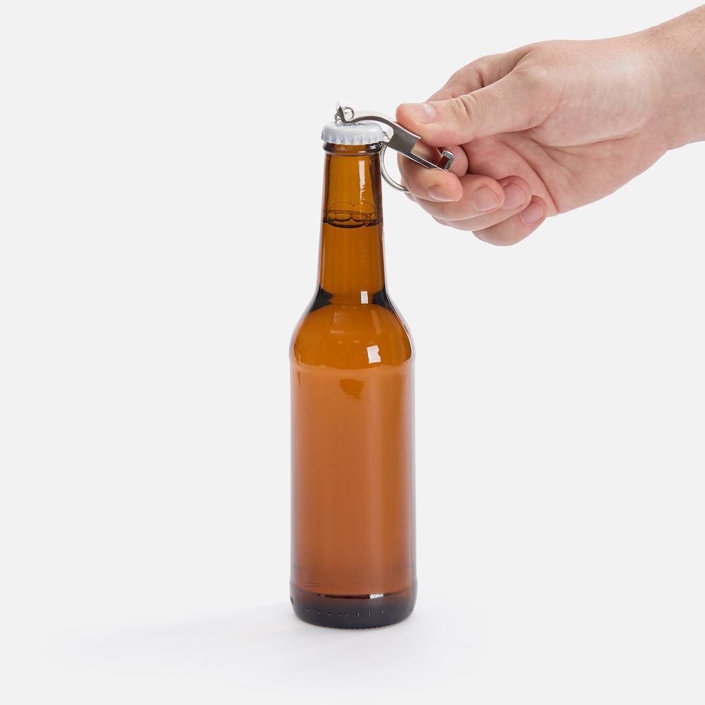 Брелок-подставка с открывалкой Virke, серебристый-3