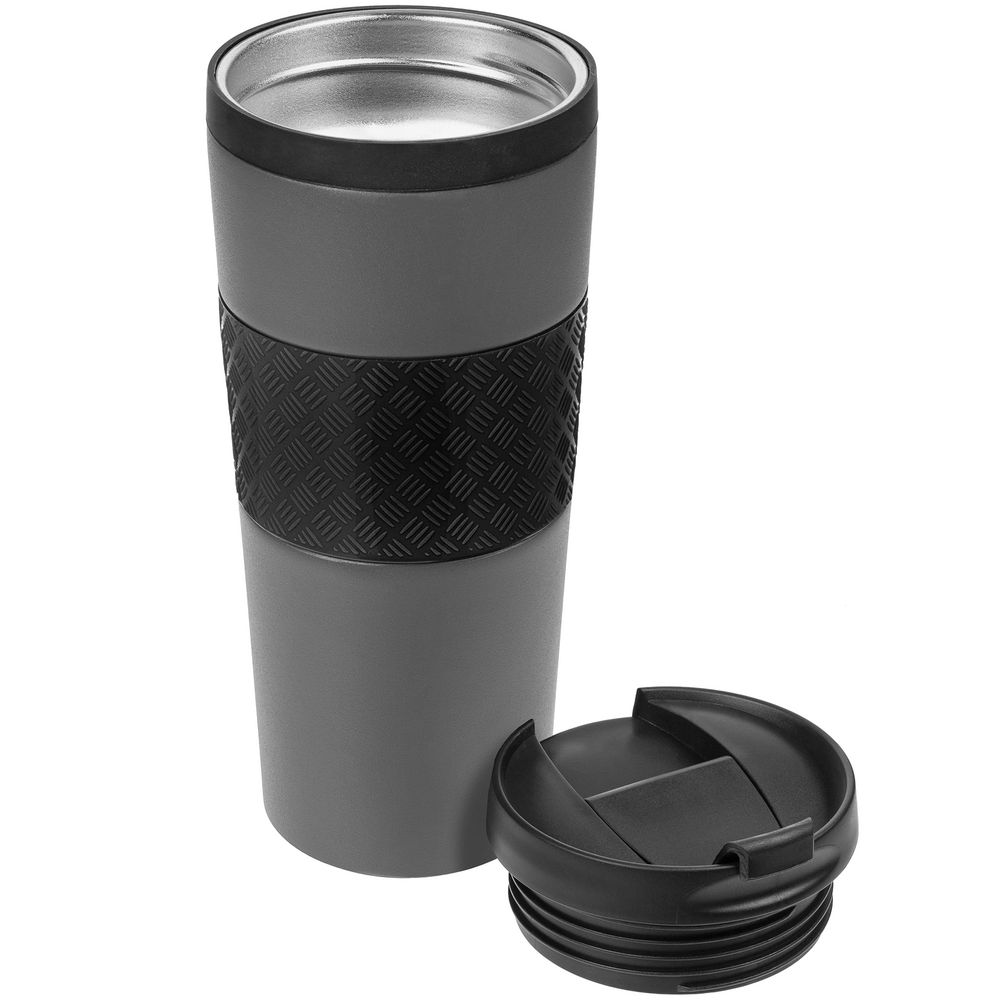 Термостакан Hard Work, вакуумный, темно-серый (графит)-1