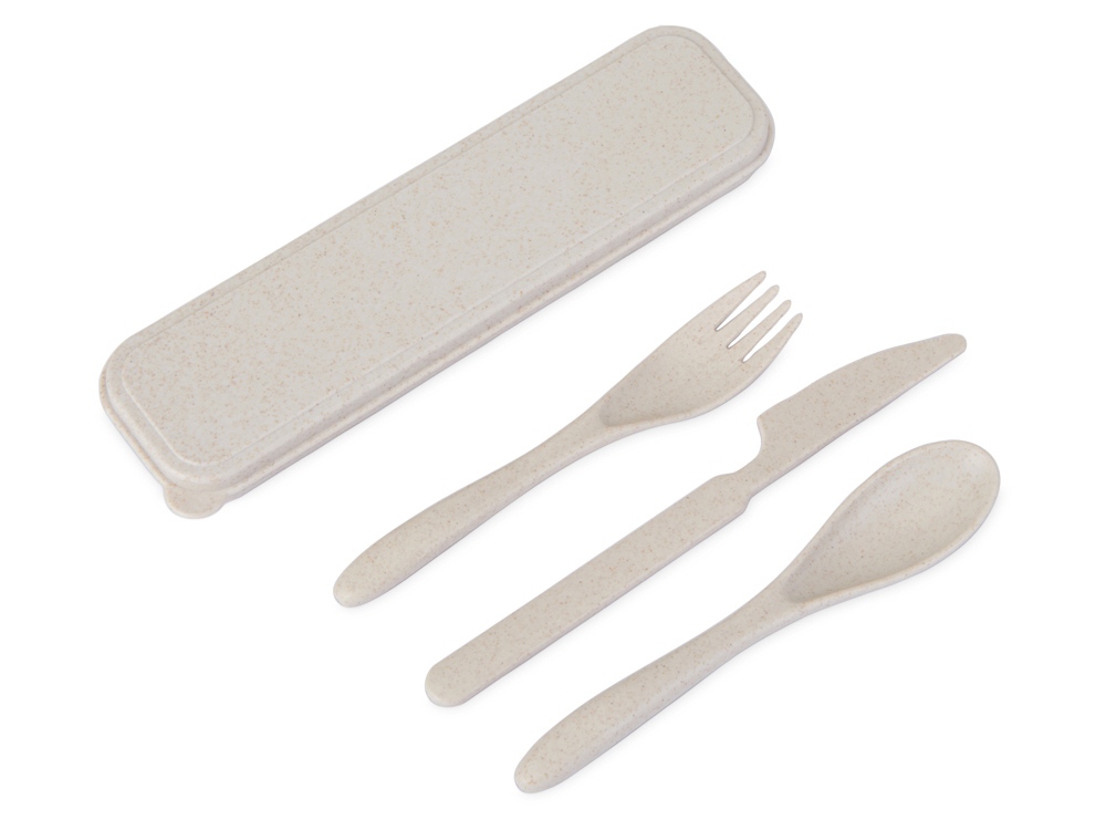 Набор столовых приборов Ron из бамбукового волокна, бежевый-0