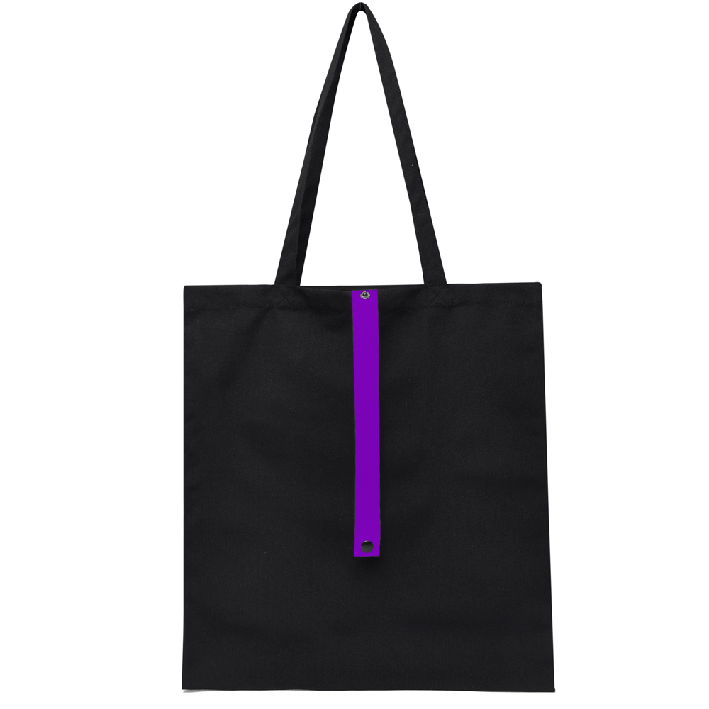 Сумка для покупок Rock’n’ROLL 260 г/м², Чёрный/фиолетовый-3