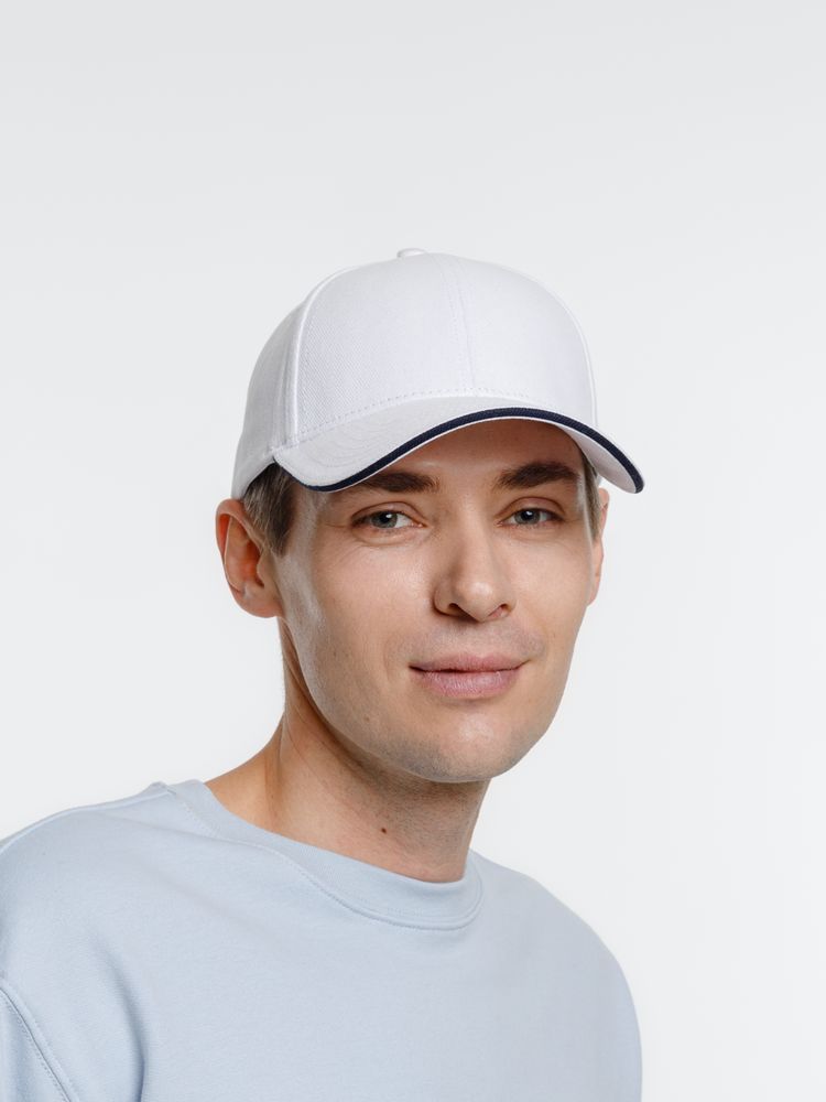 Бейсболка Spiker, белая с темно-синим-3