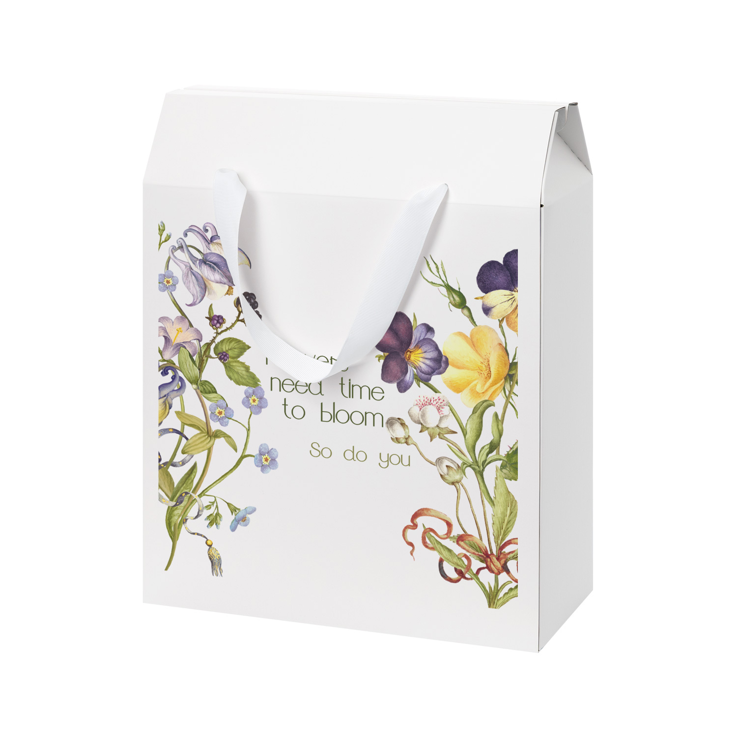 Подарочная коробка-пакет универсальная большая, белая-5