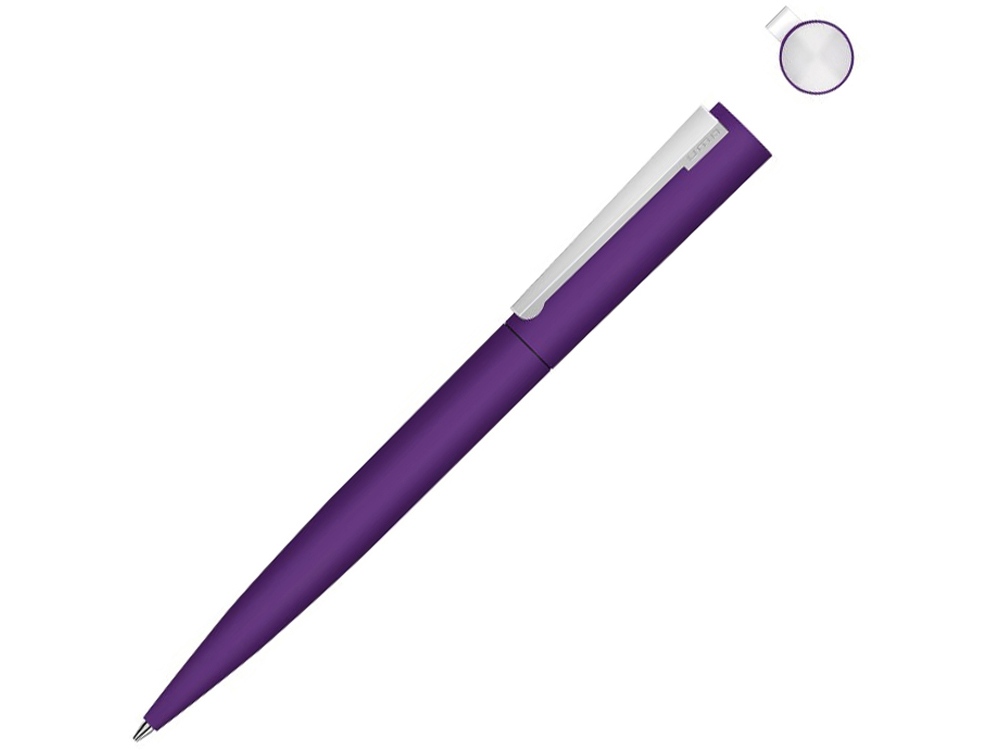 Металлическая шариковая ручка soft touch Brush gum, фиолетовый-0