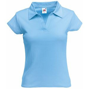 Поло женское LADY-FIT RIB POLO 220, голубой-0