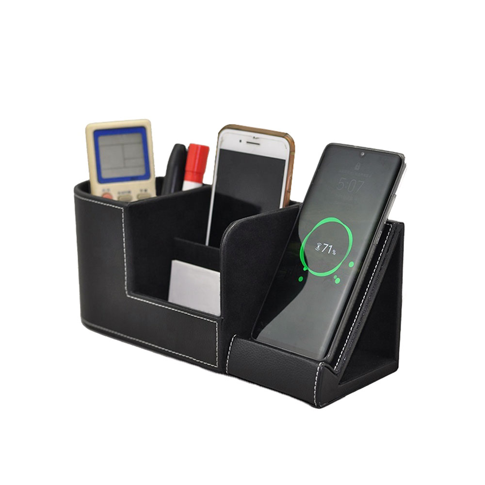 Настольный органайзер Manner c беспроводной зарядкой, Черный-0