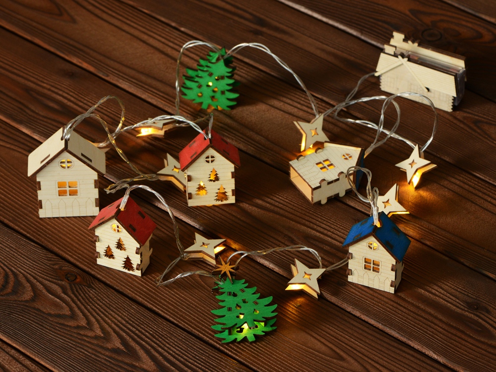 Елочная гирлянда с лампочками Новогодняя цветная-1