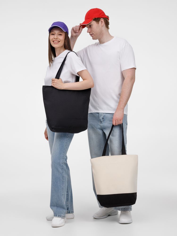 Бейсболка Canopy, красная с белым кантом-5