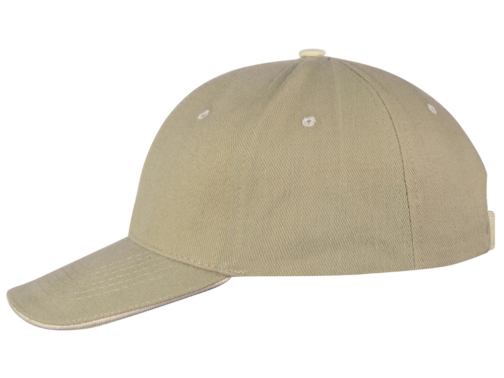 Бейсболка New Castle F 6-ти панельная, оливковый/натуральный-2