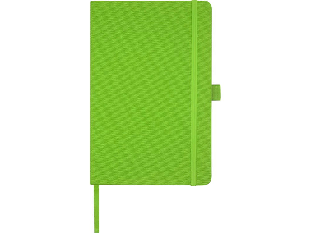Блокнот Honua форматом A5 из переработанной бумаги с обложкой из переработанного ПЭТ, зеленый лайм-1