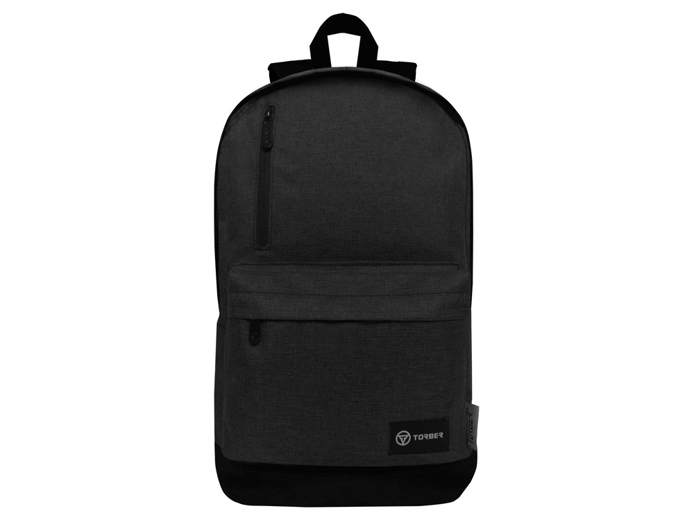Рюкзак TORBER GRAFFI, черный, полиэстер меланж, 46 х 29 x 18 см-0