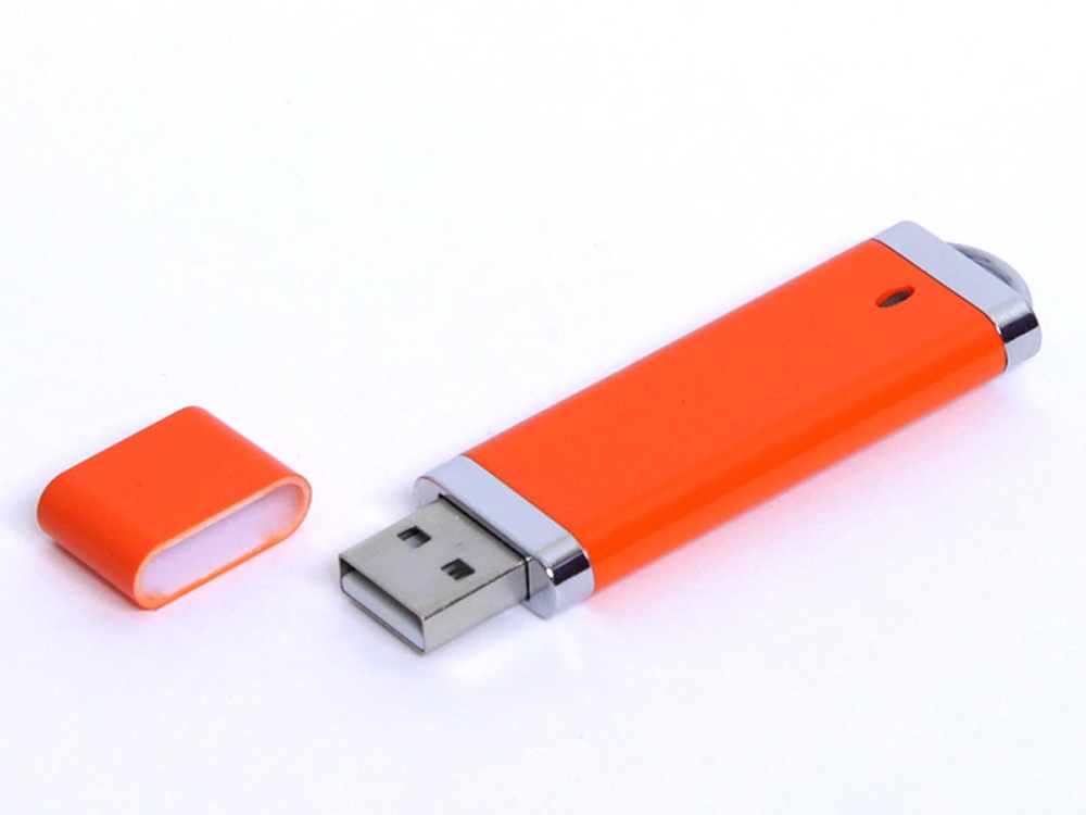 USB-флешка промо на 64 Гб прямоугольной классической формы, оранжевый-0