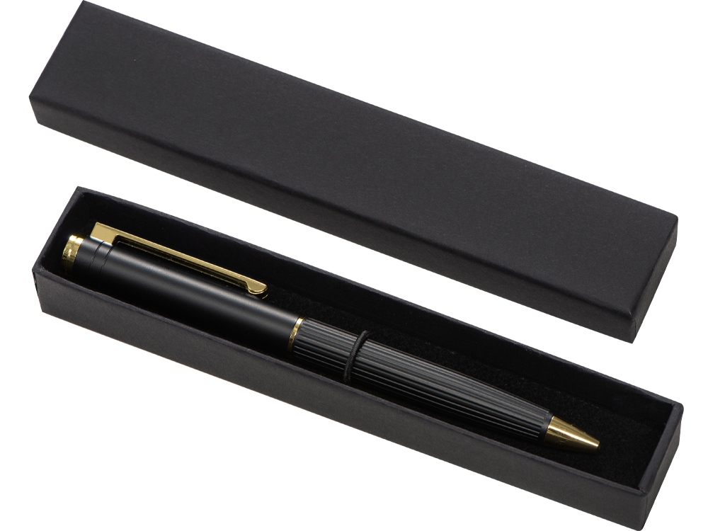 Шариковая металлическая ручка с золотистым слоем Monarch Gold, черная-1