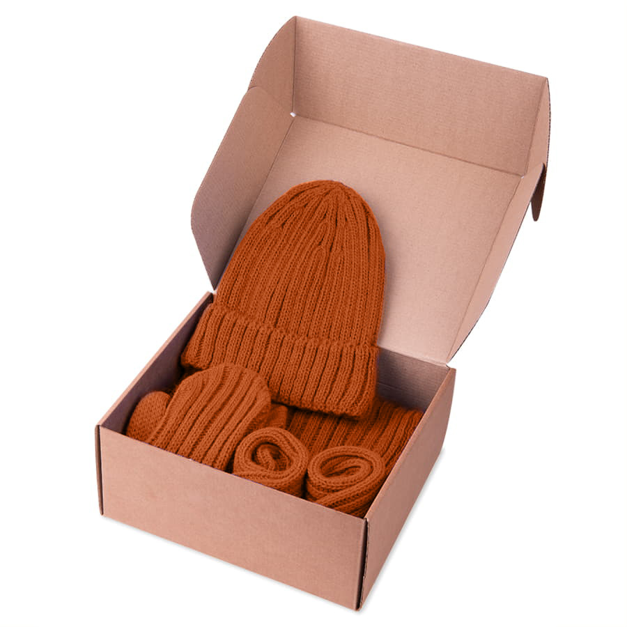 Варежки вязаные НАСВЯЗИ© шерсть/акрил, оранжевый-4