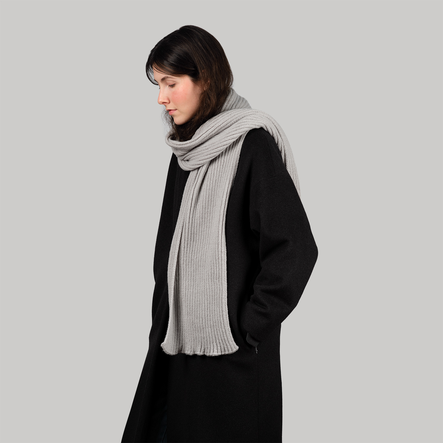Шарф Форгес (Forges) вязаный, серый-3
