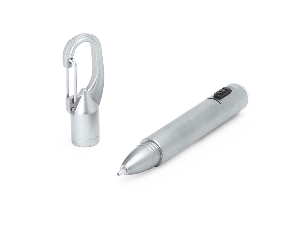 Ручка ARAYA со светодиодным фонариком, серебристый-3