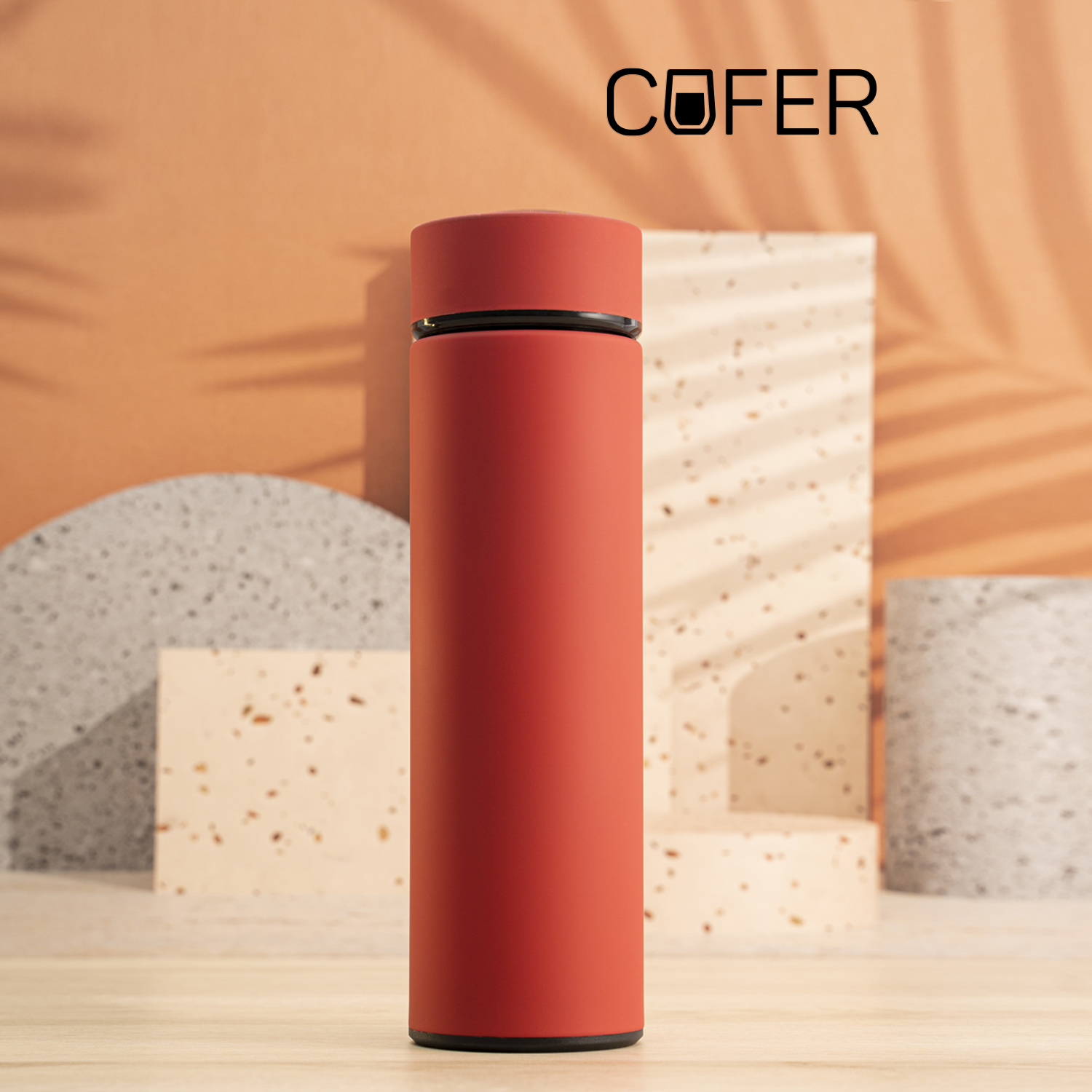 Термос Reactor софт-тач с датчиком температуры (красный)-0