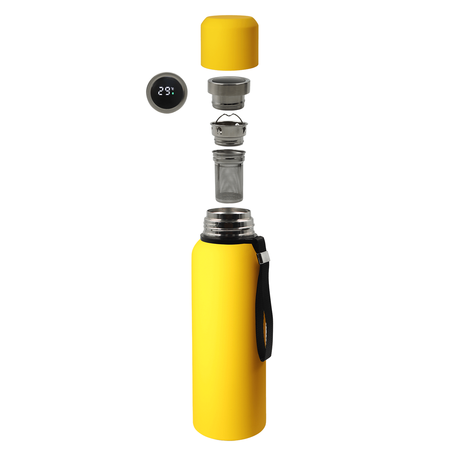 Термос S-travel New софт-тач с датчиком температуры 750 мл (желтый)-3