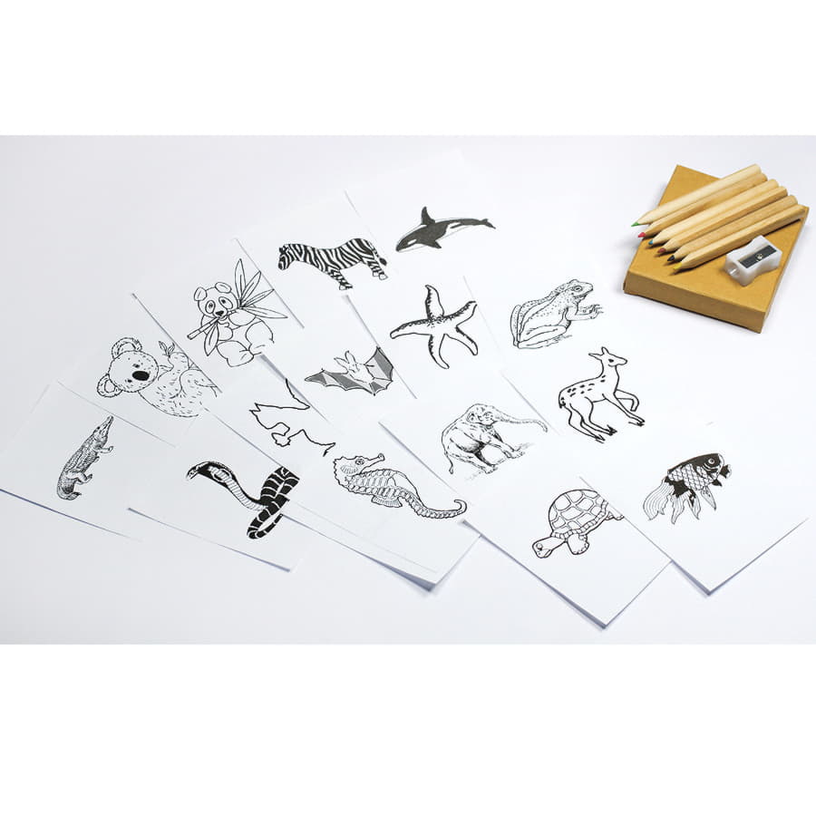 Набор цветных карандашей с раскрасками и точилкой "Figgy", 7,4х9х1,5см, дерево, картон, бумага, коричневый-4