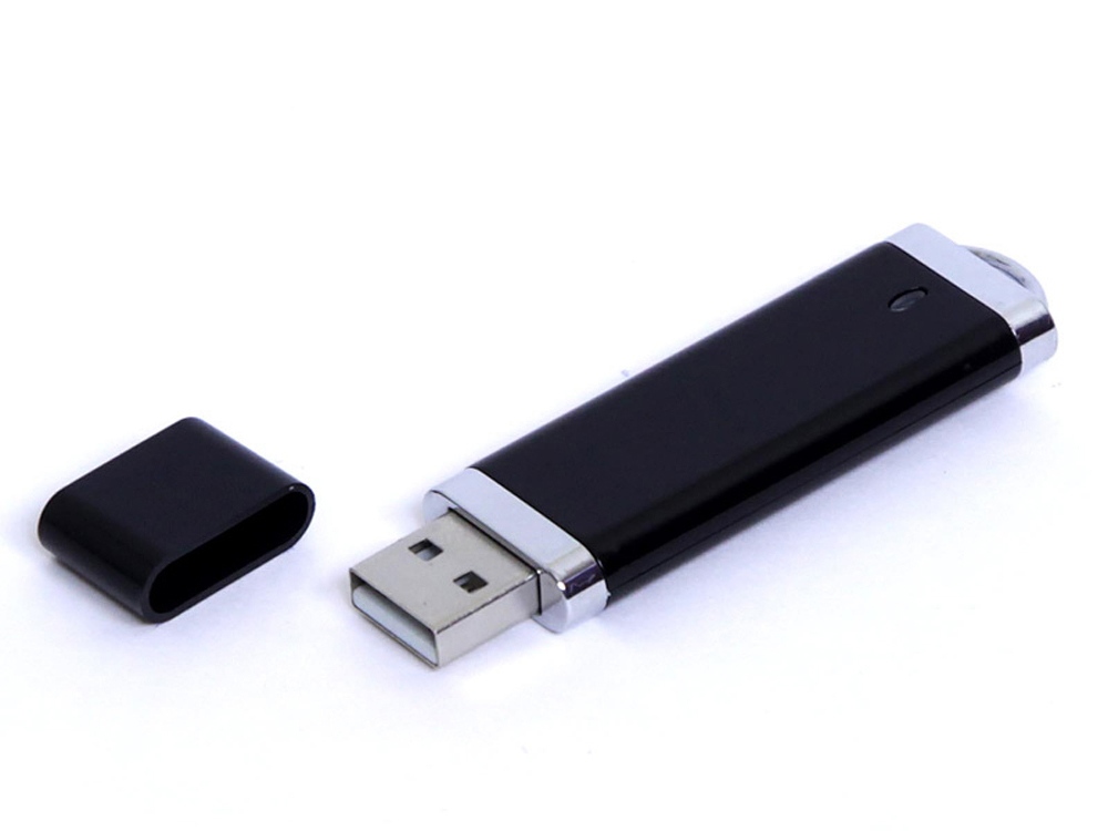 USB-флешка промо на 128 Гб прямоугольной классической формы, черный-0