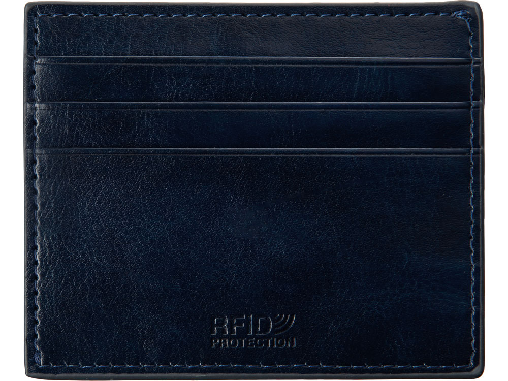 Картхолдер для 6 пластиковых карт с RFID-защитой Fabrizio, синий-4