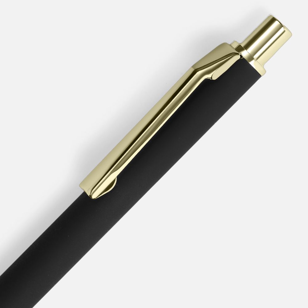 Ручка шариковая Lobby Soft Touch Gold, черная-2