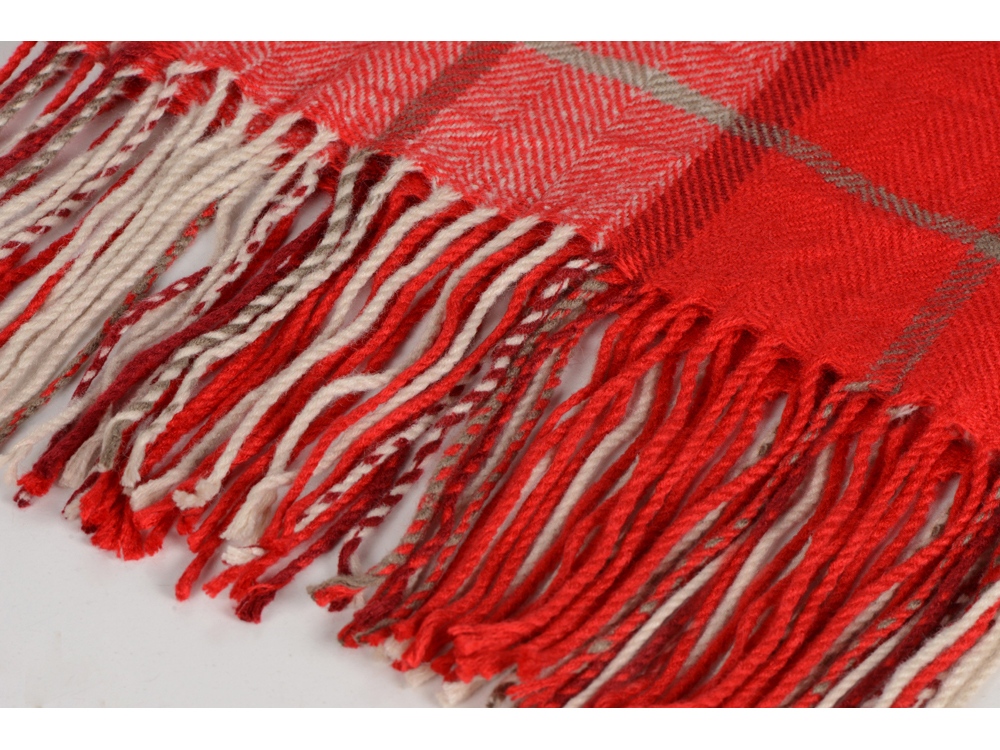 Плед акриловый в клетку Tartan, красный-1