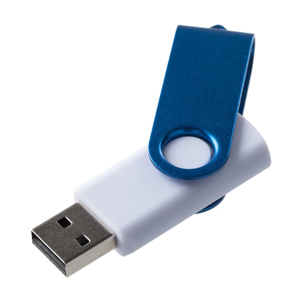 Флешка Twist Color, белая с синим, 16 Гб-1