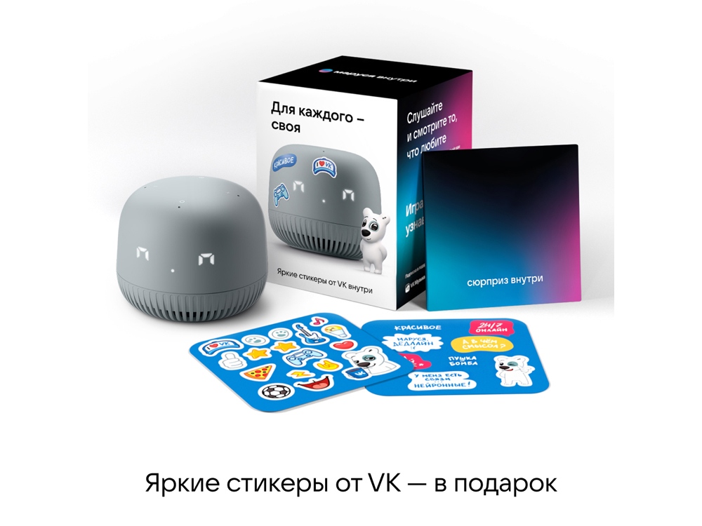 VK Капсула нео с голосовым помощником Марусей, серый-4