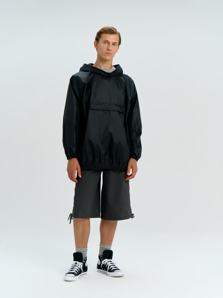 Дождевик-анорак Alatau, укороченный, черный, единый размер-4